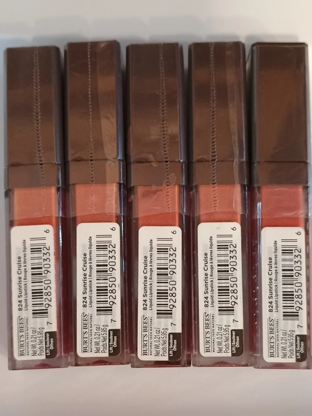 5 x Burt's Bees Liquid Lipstick, 824 Sunrise Cruise